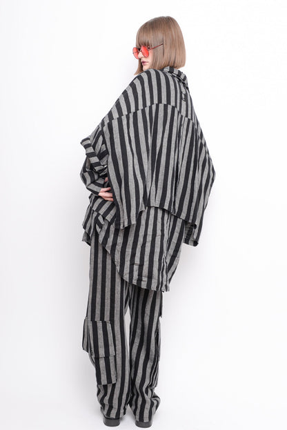 ID.03.03.02 woven 100% linen 180 STRIPE GREY
