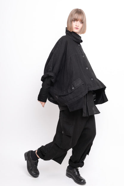 ID.03.03.02 woven 100% linen 100 BLACK