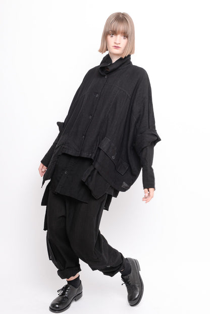 ID.03.03.02 woven 100% linen 100 BLACK