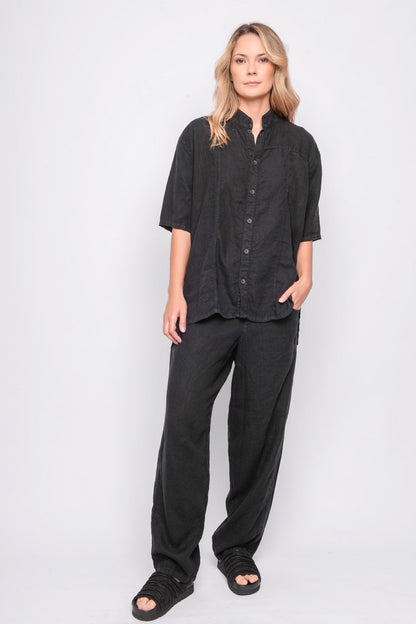 251.01.12 100% LINEN 100 BLACK