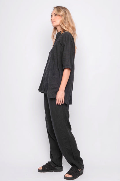 251.01.12 100% LINEN 100 BLACK