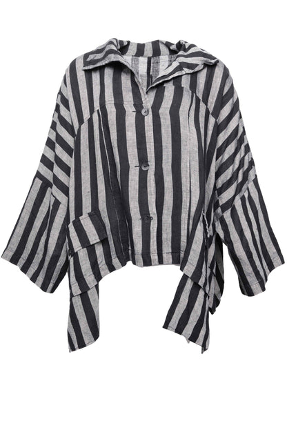 ID.03.03.02 woven 100% linen 180 STRIPE GREY
